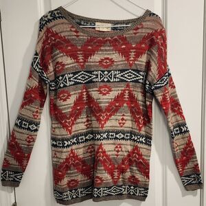 Denim & Supply Ralph Lauren Aztec Fair Isle Sweater Southwest Pattern Cotton S/P